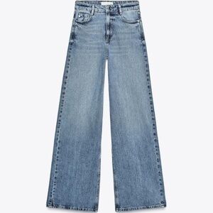ZARA High Rise Wide Leg Long Length Women’s Jeans Sz. 0/25 Brand New with Tags